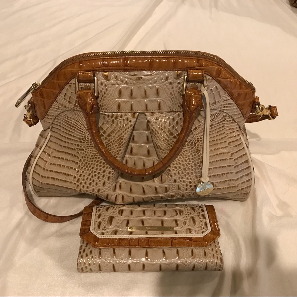 Brahmin Louise muslin satchel with matching wallet